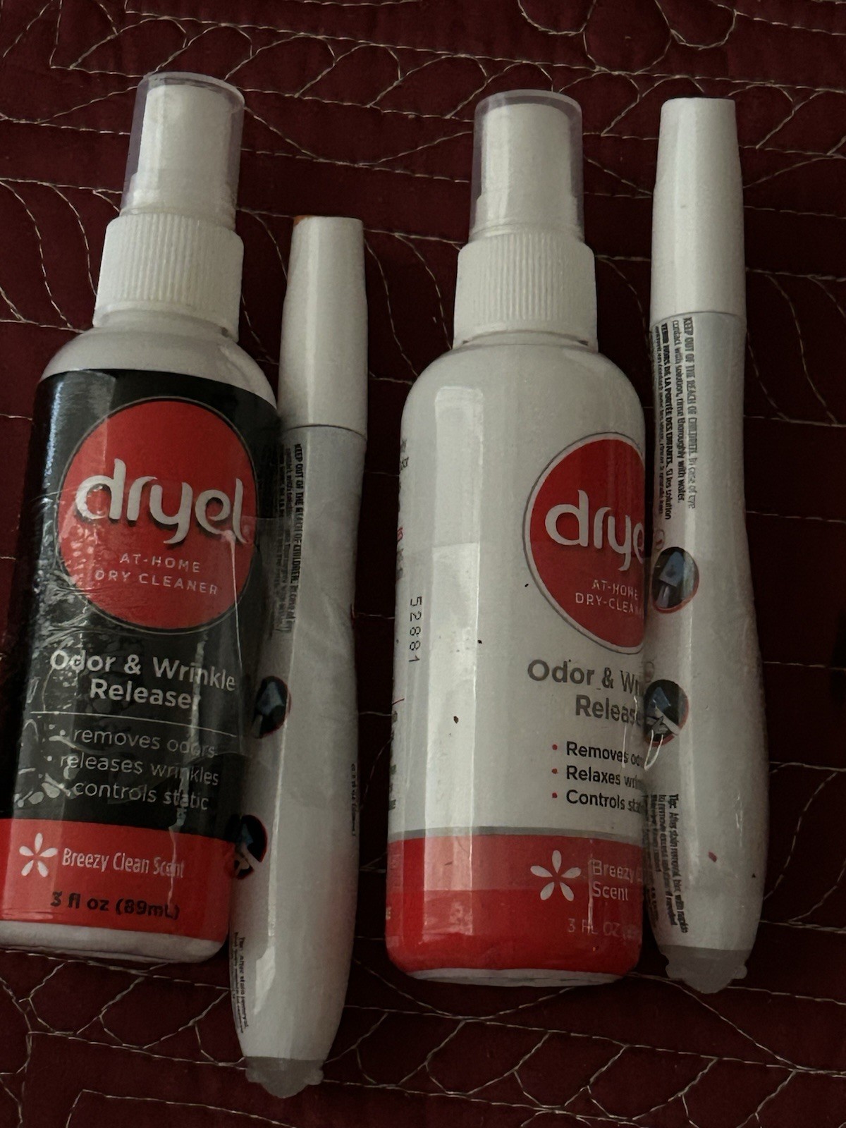 Dryel On-The-Go Stain Removing SoftTouch Pen And Odor Wrinkle Releaser New Qty 2