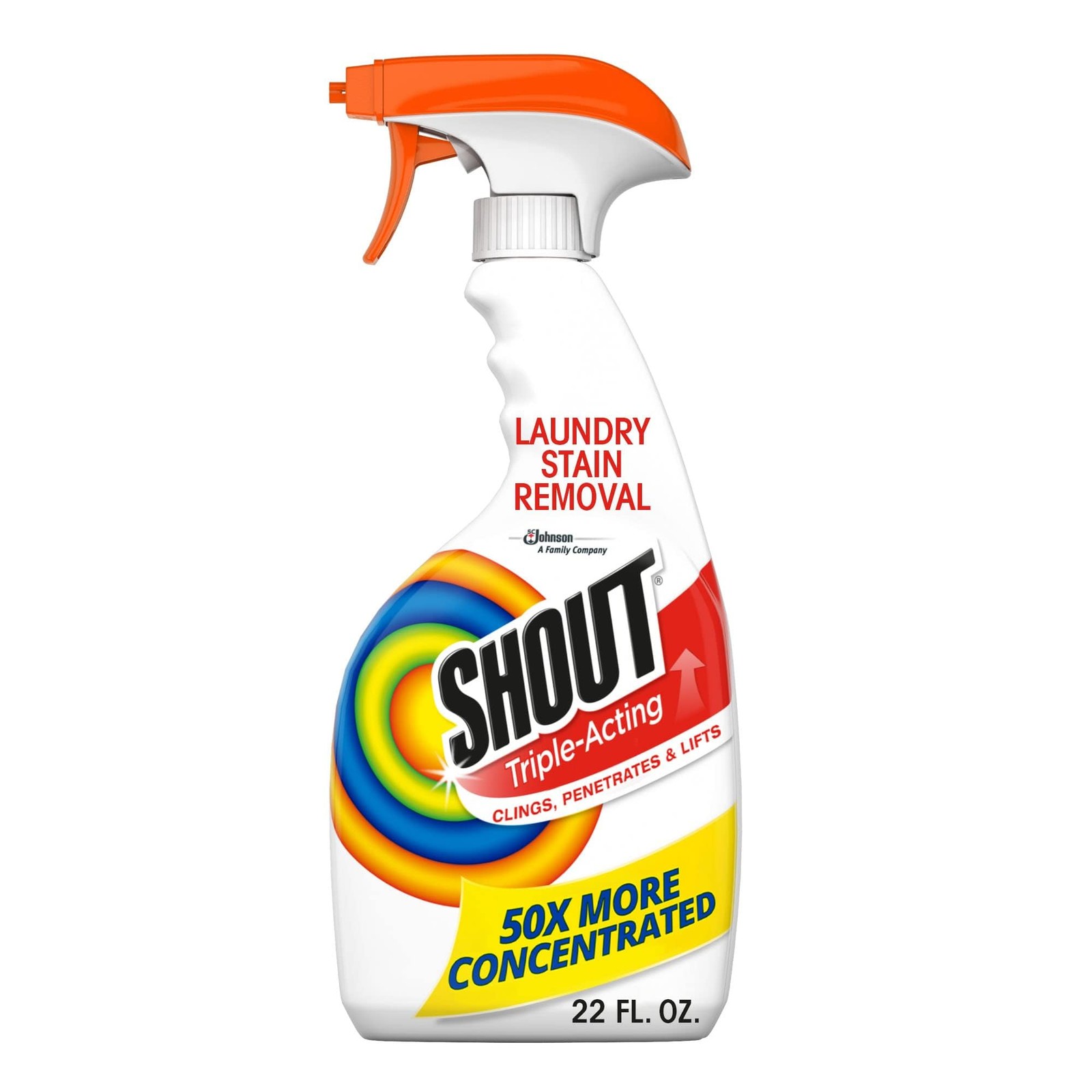 Shout Active Enzyme Laundry Stain Remover Spray, 22 Fl Oz (Pack of 1), White