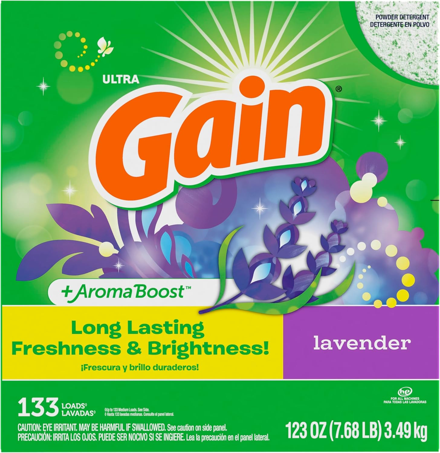 Powder Laundry Detergent, Lavender Scent, 133 Loads, 123 OZ