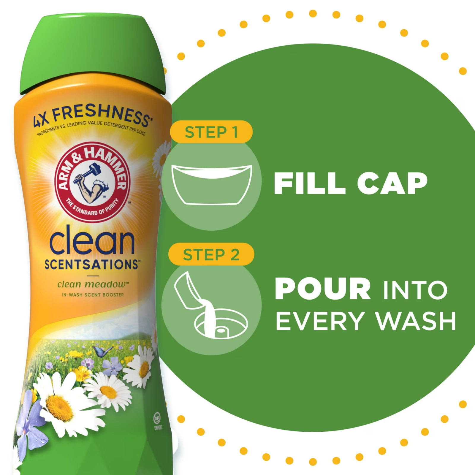Arm & Hammer Clean Scentsations Scent Booster – Clean Meadow – 24oz (3 Pack)