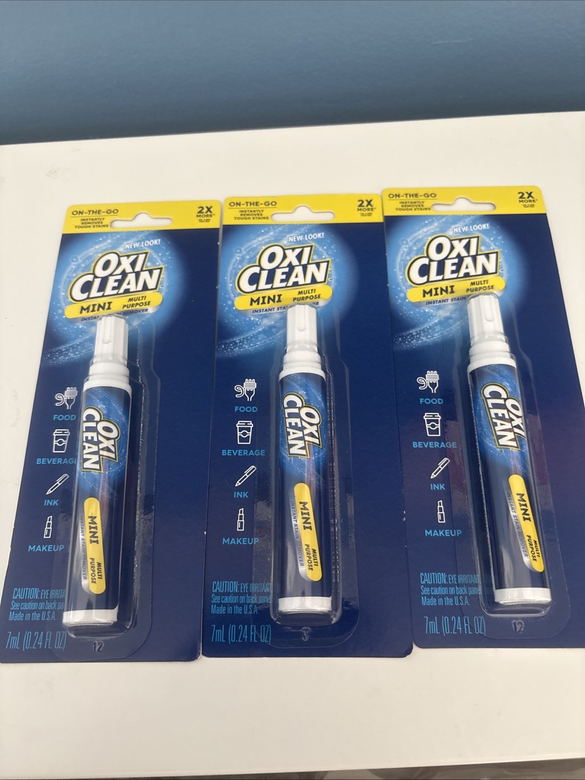 OxiClean Mini On the Go Stain Remover .24 oz/7 ml Sticks Lot of 3 Multi Purpose