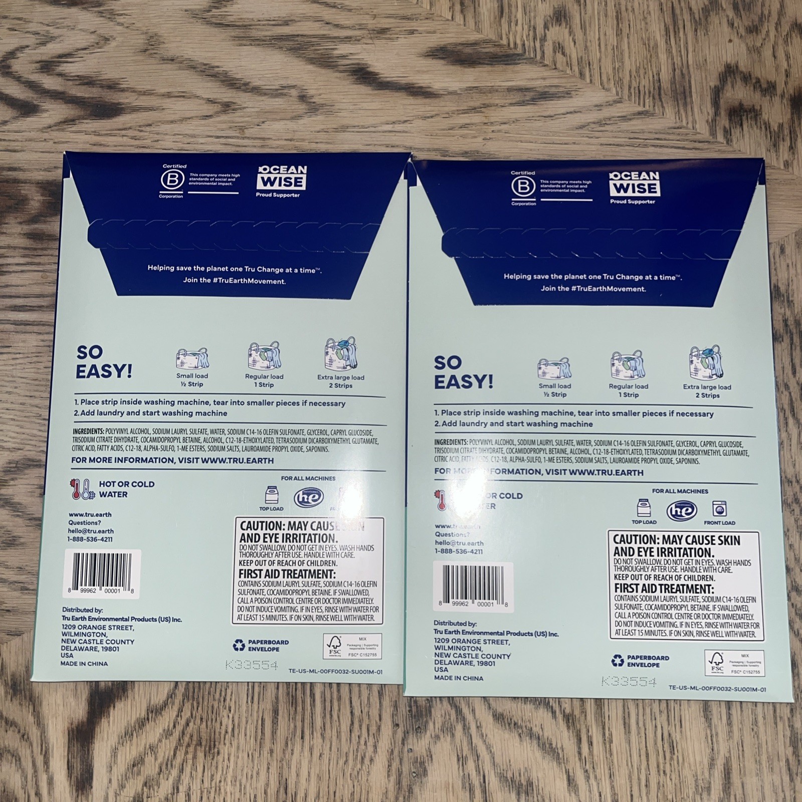 (Lot of 2) Tru Earth Eco-Strips Laundry Sheets Fresh Linen 32 strips HE travel