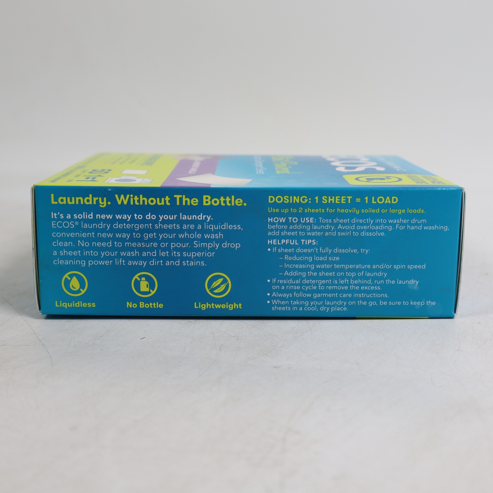 2 PACK ECOS Laundry Detergent Sheets Vegan, No Plastic Jug, Liquid Free, 50ct EA