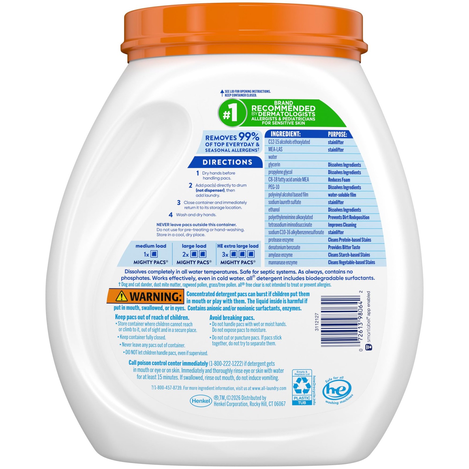 all Unit Dose Laundry Detergent, Mighty Pacs, Free 72 Count (Pack of 1)