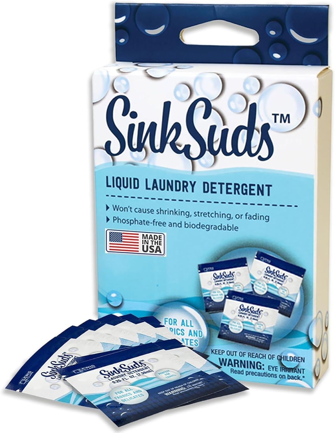 SinkSuds Laundry Detergent, Travel Size Liquid Soap, TSA Compliant, Safe For …