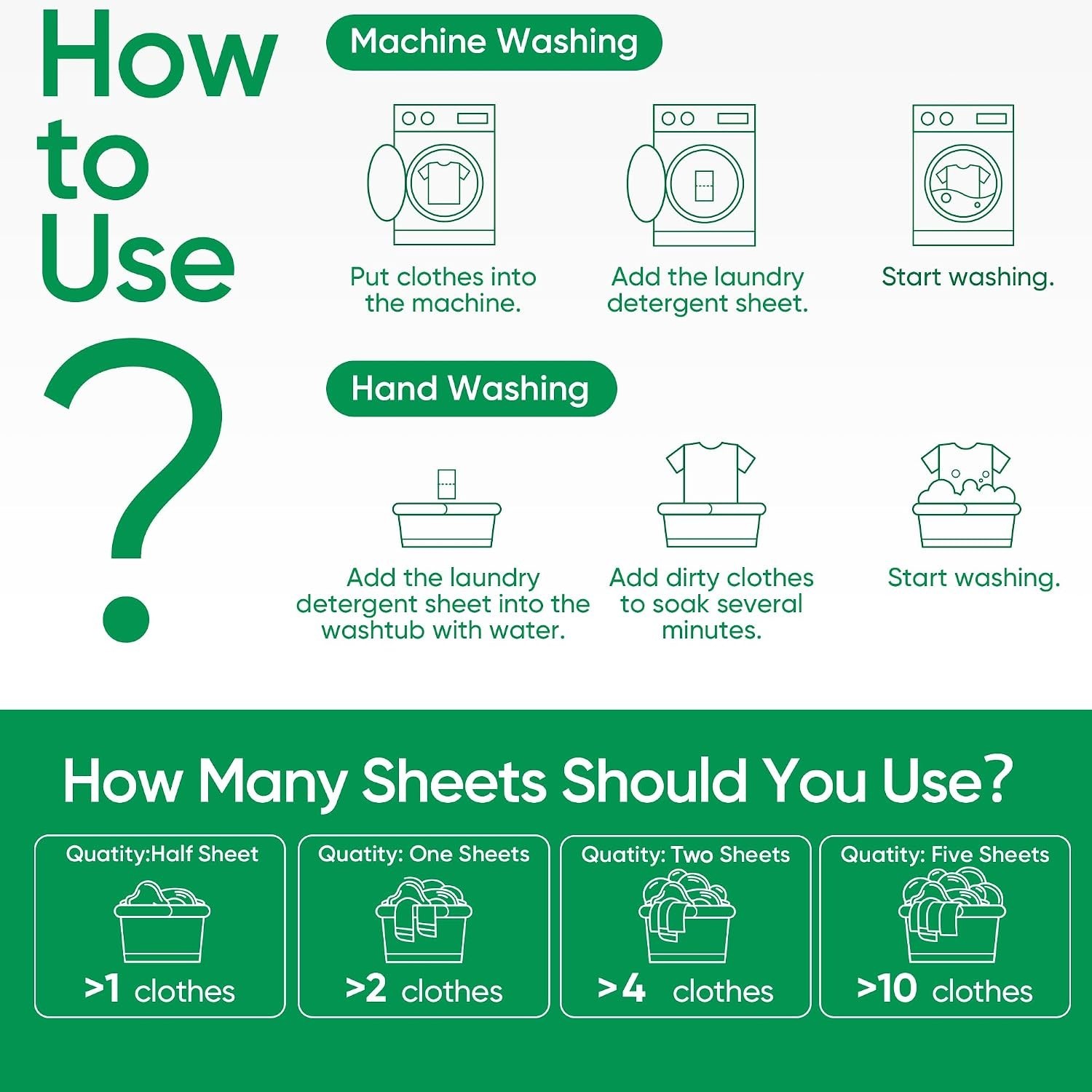 Compact 60 Count Eco-Friendly Washing Detergent Sheets for Travel & Home