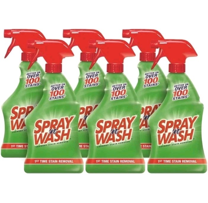 Bulk Lot Spray N’Wash Pre-treat Laundry Stain Remover Spray Bottles 6 Count 22oz