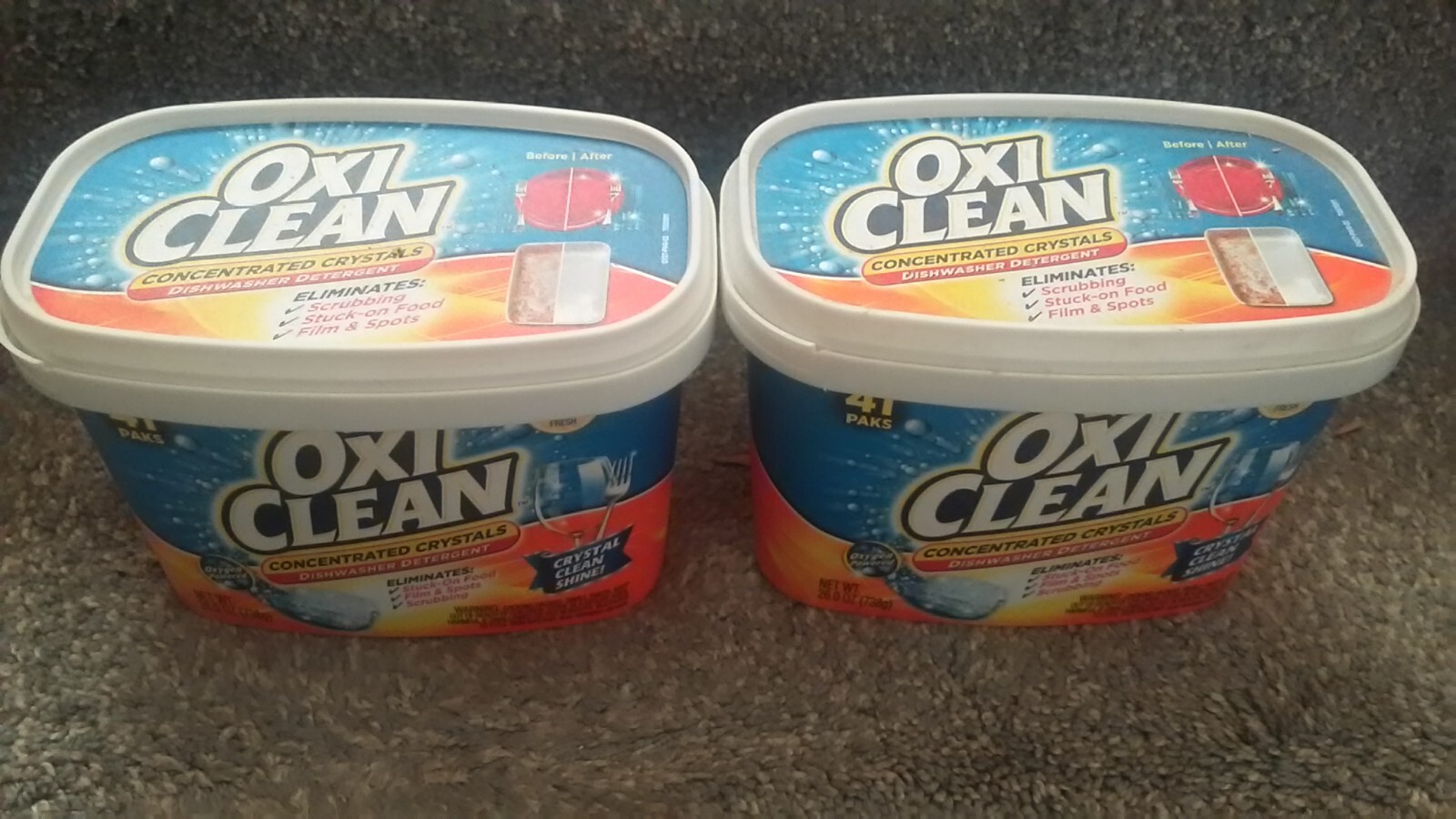 oxiclean dishwasher detergent concentrated crystals 41 pak (PACK OF 2) oxi clean