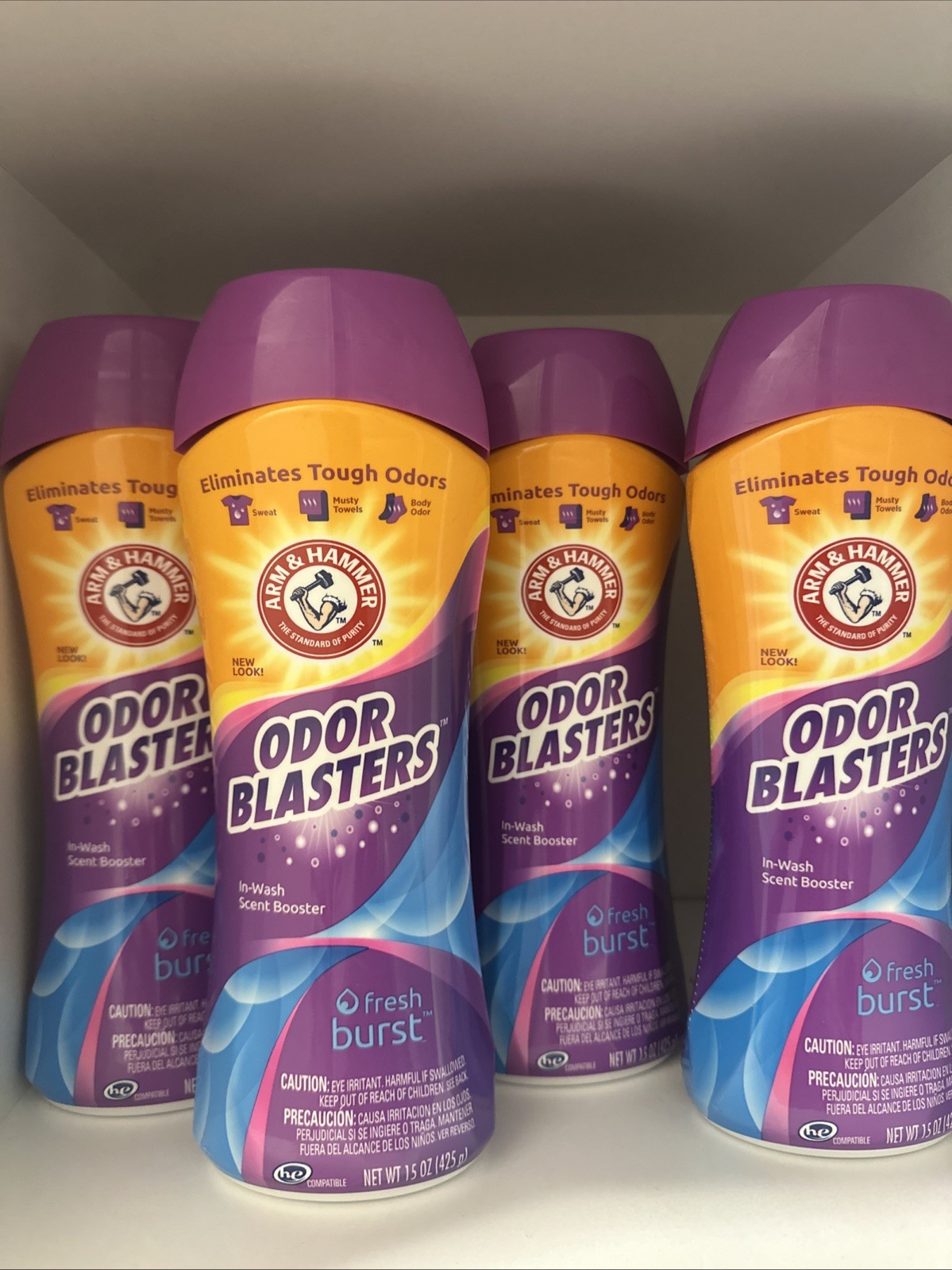 Arm & Hammer Odor Blasters Fresh Burst In-Wash Scent Booster, 15-oz (x4)