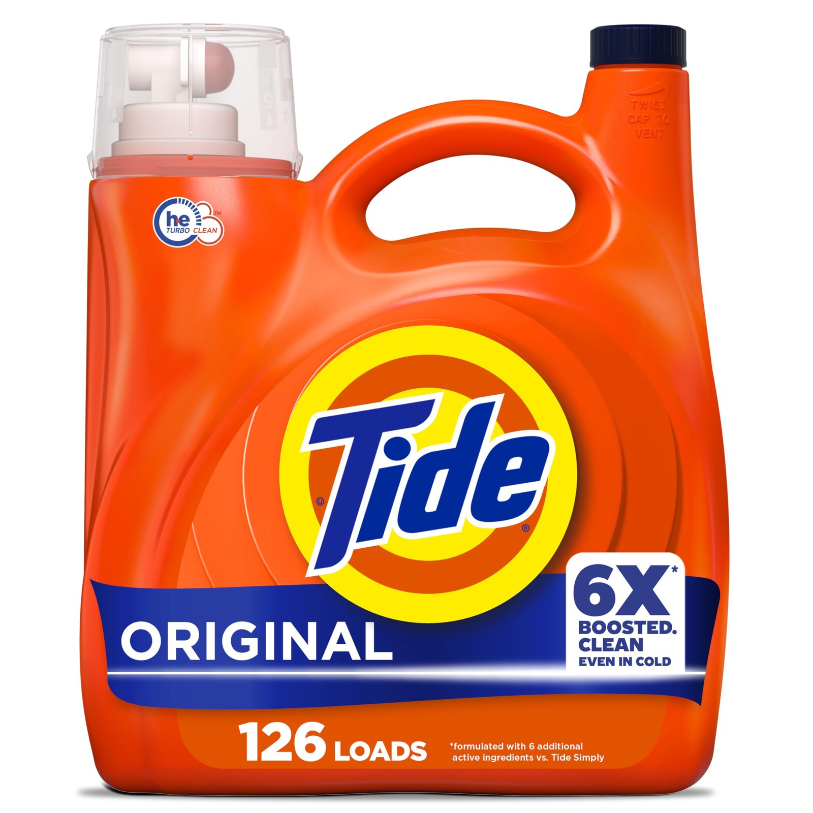 Tide Liquid Laundry Detergent, Original Scent, 126 Loads, 158 fl oz, Boosted …