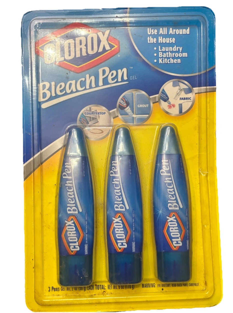 NEW 3 X Clorox Bleach Pens (2 Ounces Each) SEALED Dual-Tipped Fine / Broad 2003