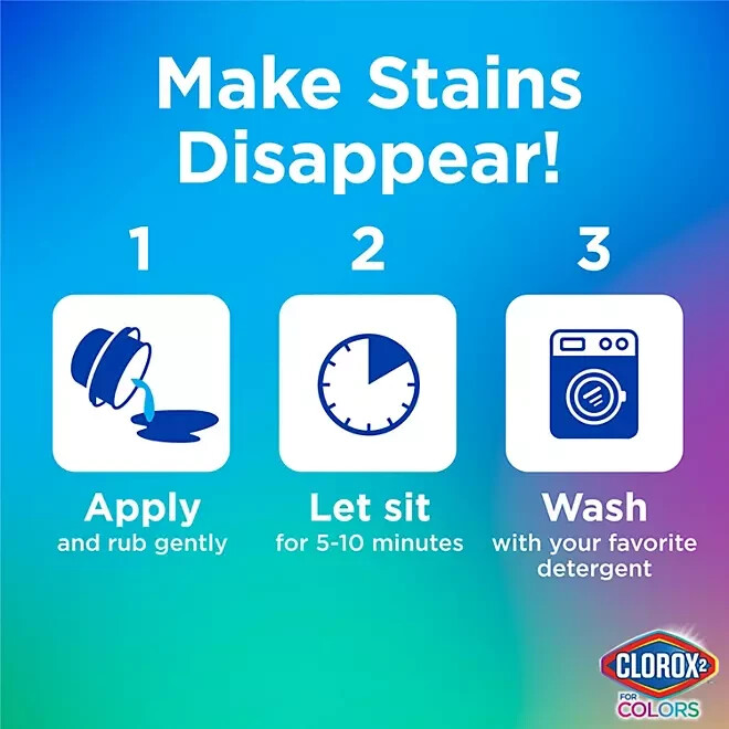 Clorox 2 Free & Clear Sensitive Skin Stain Remover 90 loads 112.8 floz x 2