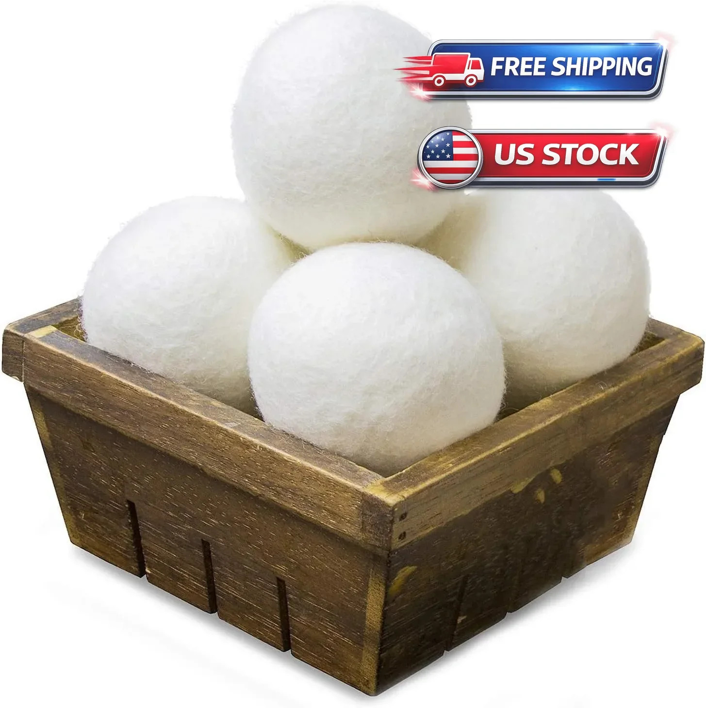4-PACK XL Natural Wool Dryer Balls | Fabric Softener Alternative – 100% Organic