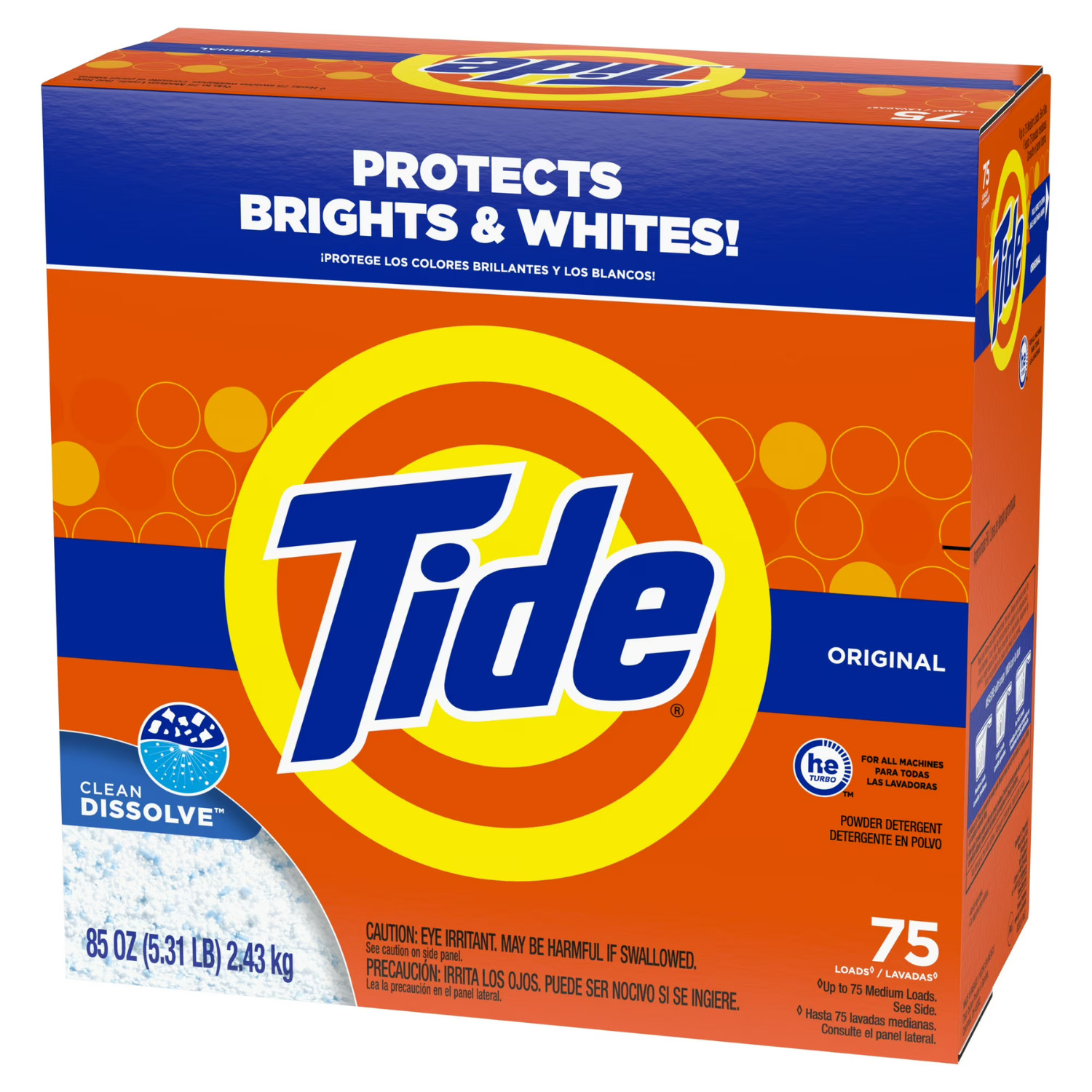 Tide Powder Laundry Detergent, Original Scent, 85 oz, 75 Loads, 2 Pack