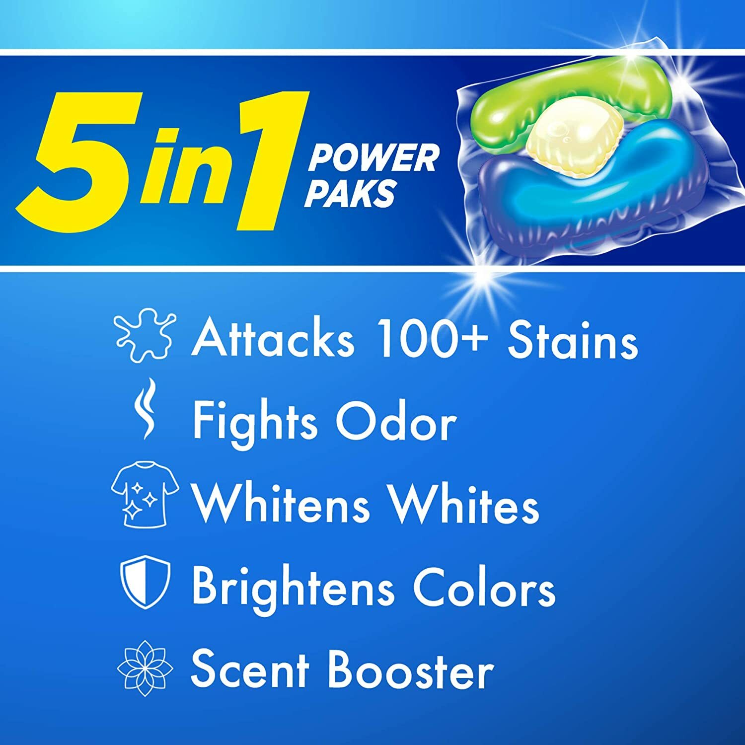 *PACK OF 2* Arm & Hammer plus OxiClean 5-in-1 Power Paks, 17 count Total 34 PAKS