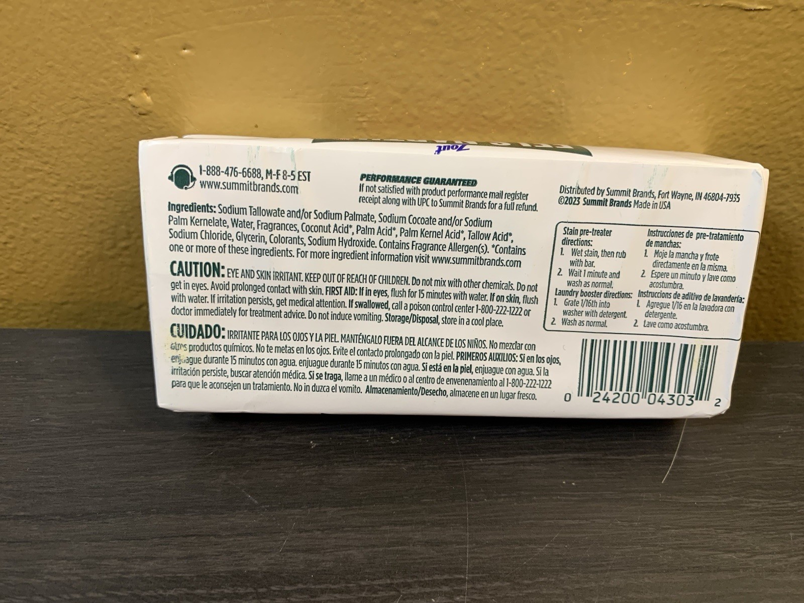 Zout Fels-Naptha Laundry Bar, Stain Remover Soap, 5 oz