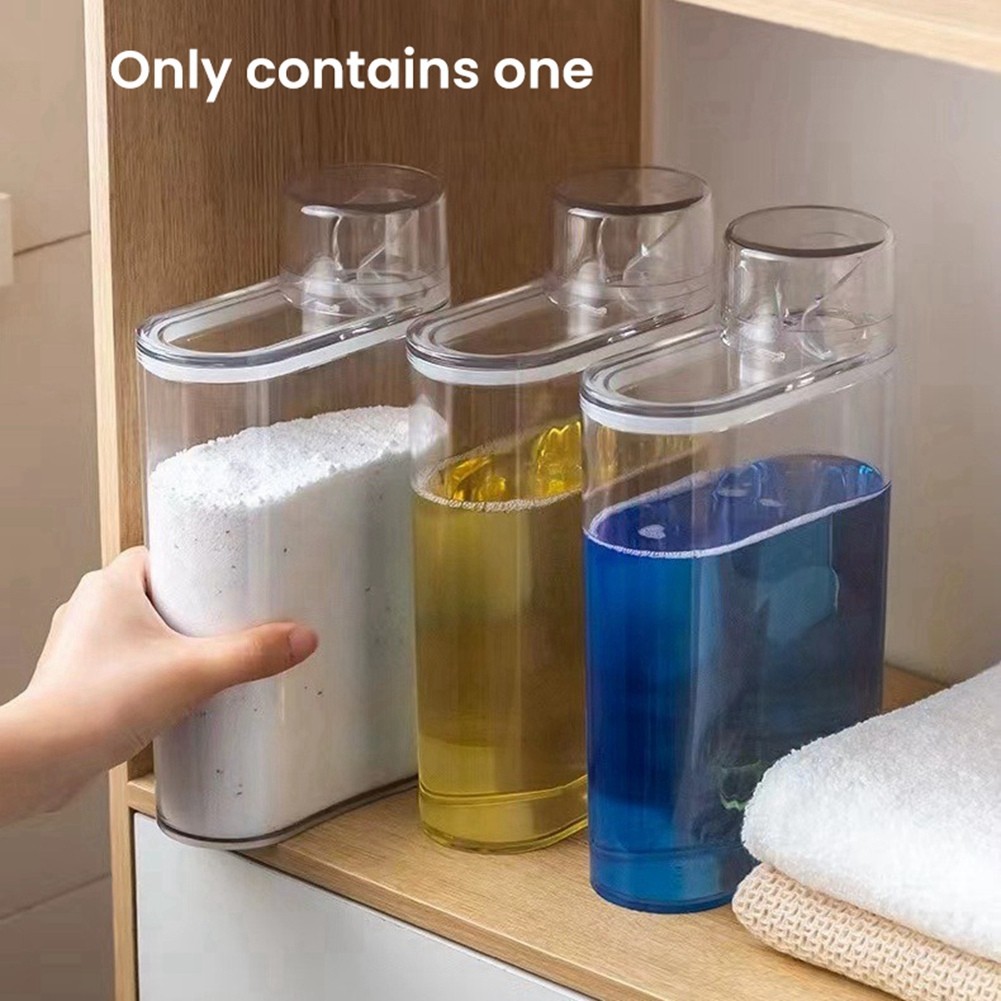 Transparent Laundry Detergent Dispenser Bottle Sealed Tank for Detergent8218