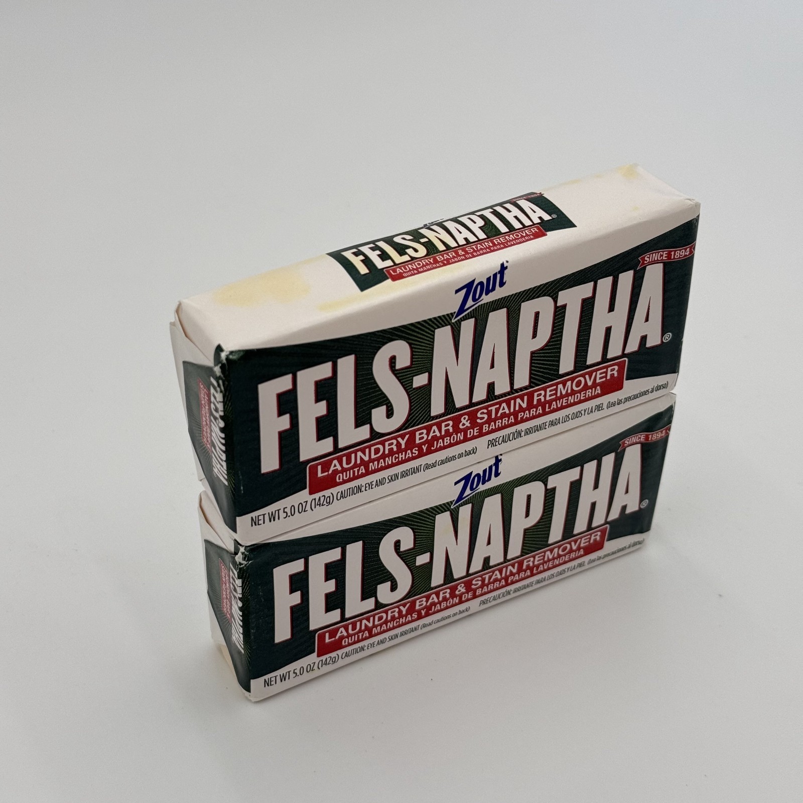 Zout Fels-Naptha Laundry Bar & Stain Remover Soap 5 oz (Pack of 2)