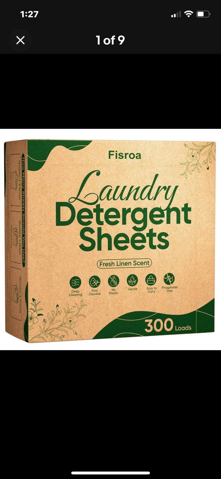 sheets laundry detergent loads travel 300 eco-friendly fisroa fresh Linen scent