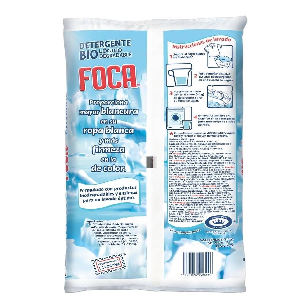 Foca Laundry Detergent Powder 1kg Mexican Original Biodegradable Wash USA Ship
