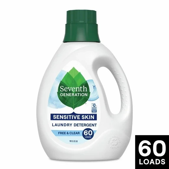 Seventh Generation Free and Clear Liquid Laundry Detergent, 90 fl oz, 60 Loads