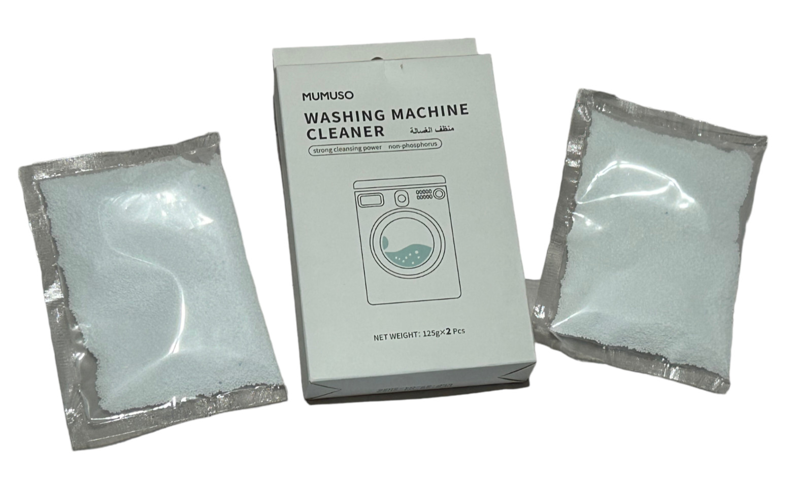 Washing Machine Cleaner – Strong Non-Phosphorus Cleansing Powder – 2x 4.4oz Bags
