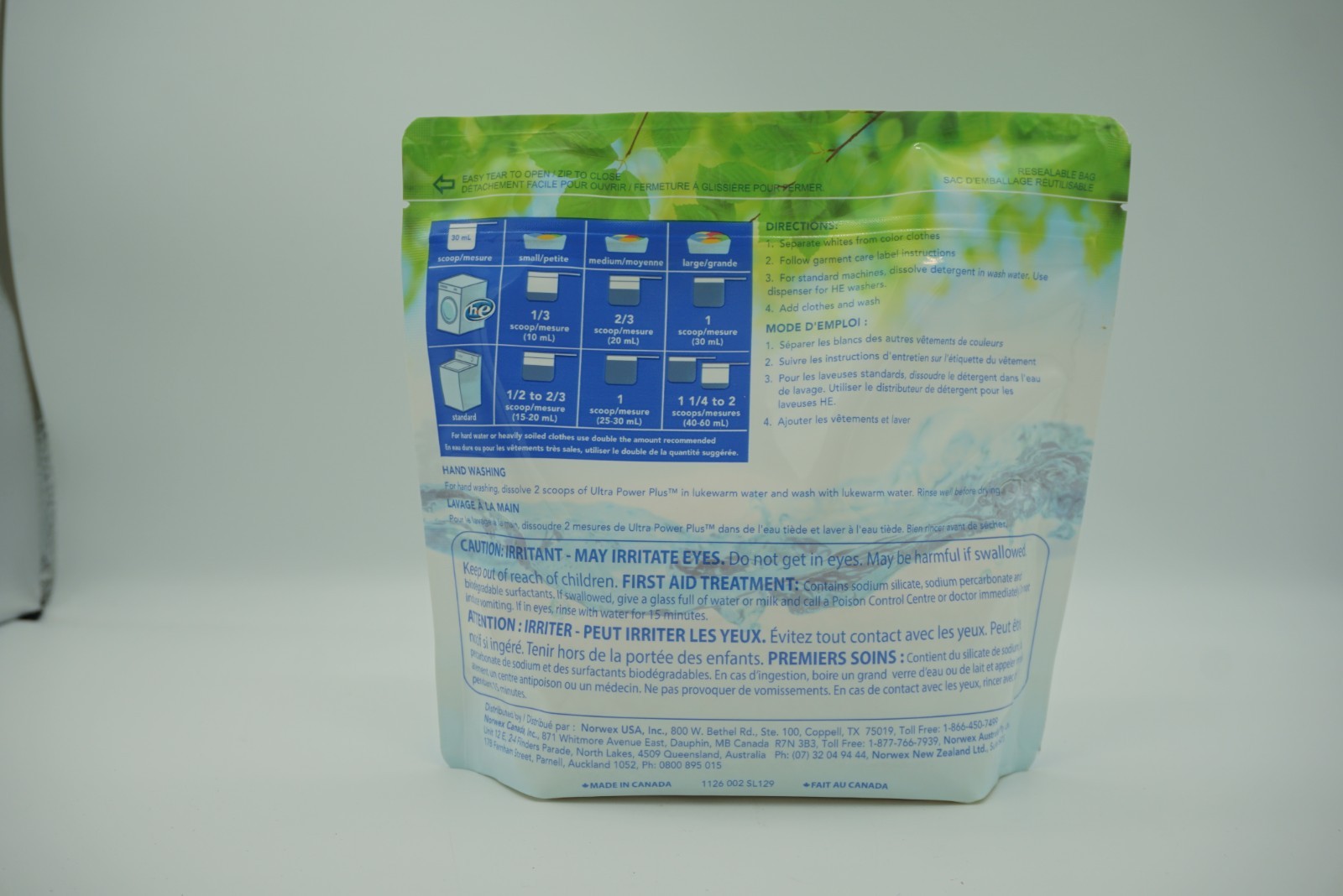 NEW Norwex Ultra Power Plus Laundry Detergent Soap Powder 50 HE Loads 1.1lb 500g