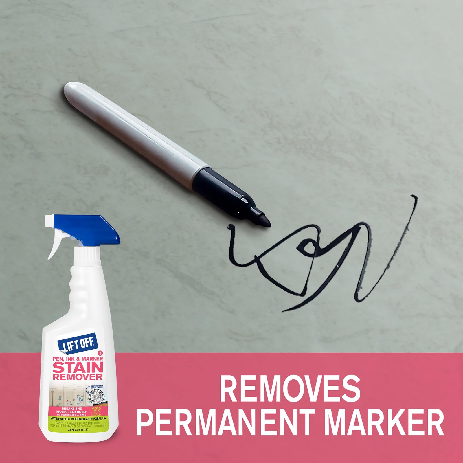 40901 Pen, Ink & Marker Stain Remover – Removes Nail Polish, Makeup, and Dyes…