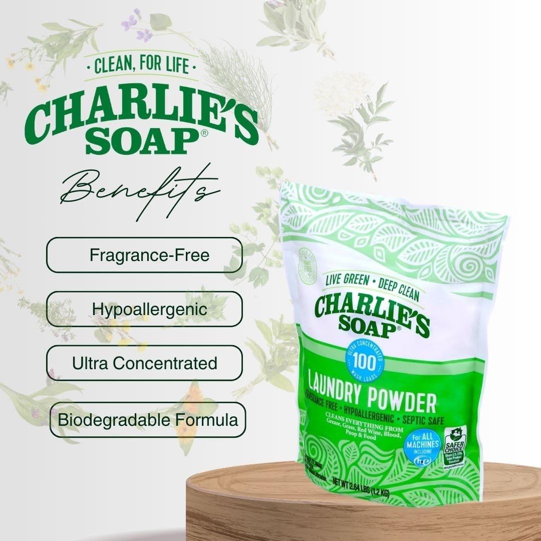Charlie’s Soap Laundry Powder (100 Loads, 2 Pack) 42.24 Ounce (Pack of 2)