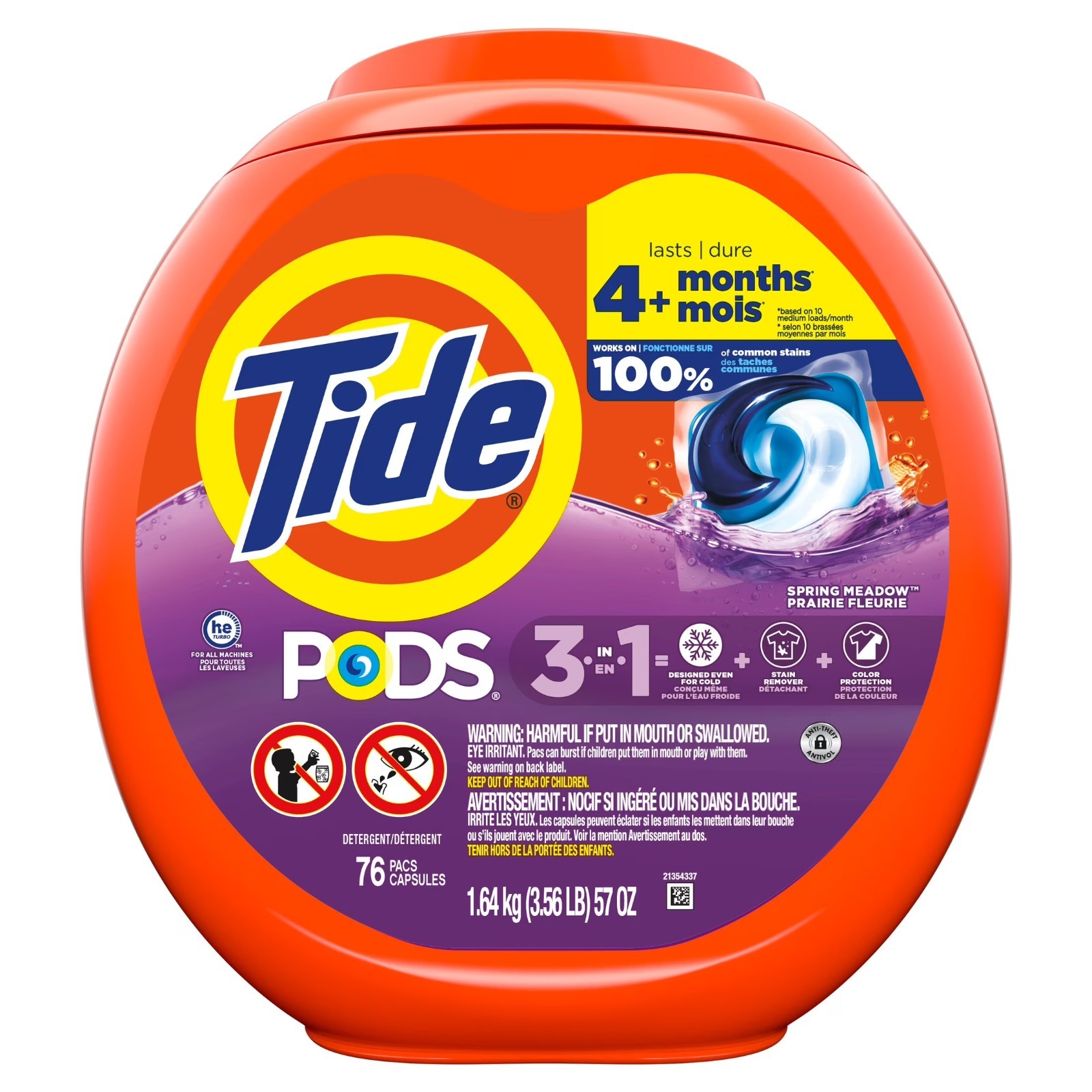 2 Pack Tide PODS Laundry Detergent Pacs Spring Meadow 76 Count 152 Total