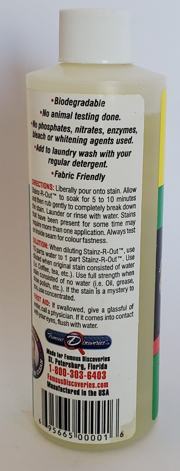 Ultra Stainz R Out Concentrated Stain Remover 8 oz Banana Oil Unopened Bottle