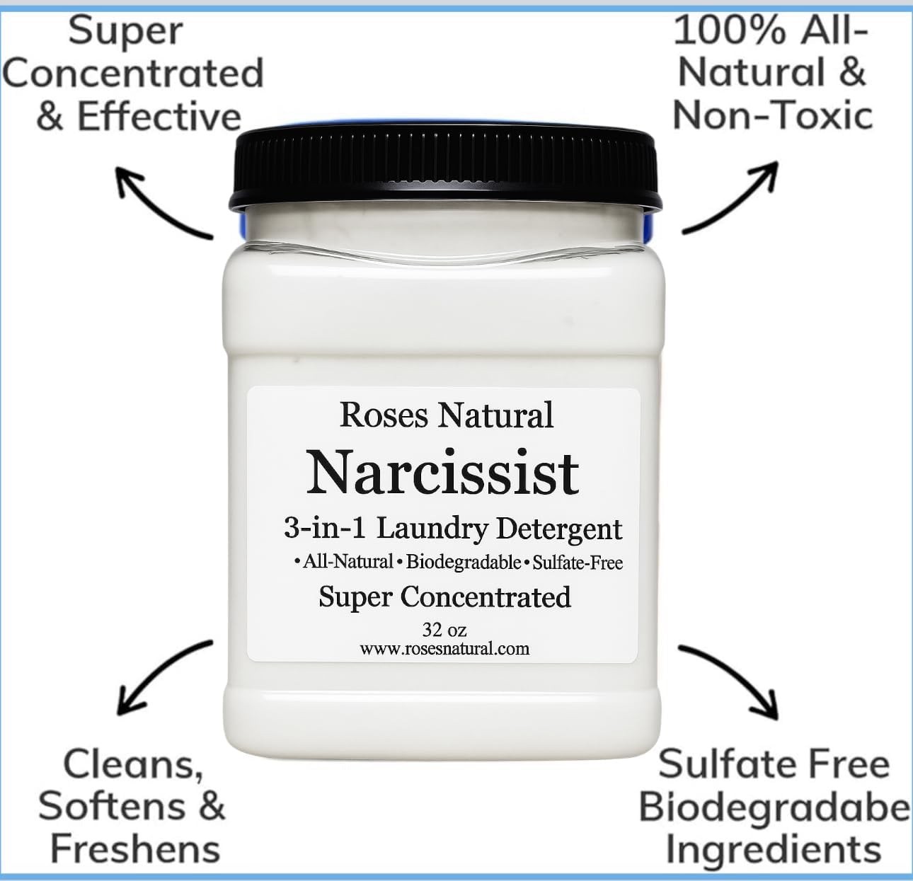 Narcissist 3-in-1 Laundry Detergent, Super Concentrated, All-Natural