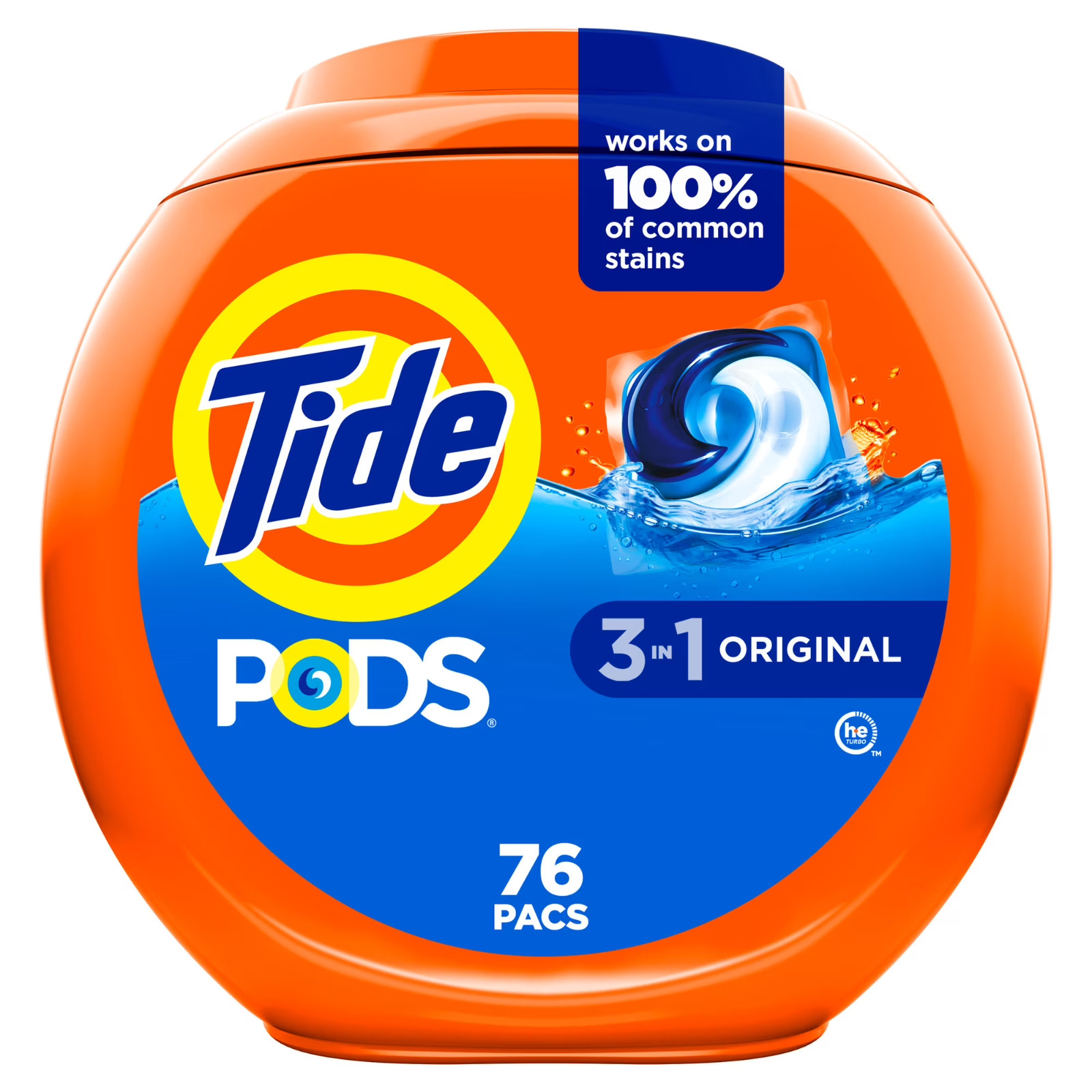 Tide PODS Liquid Laundry Detergent Pacs, Original Scent, 76 Count
