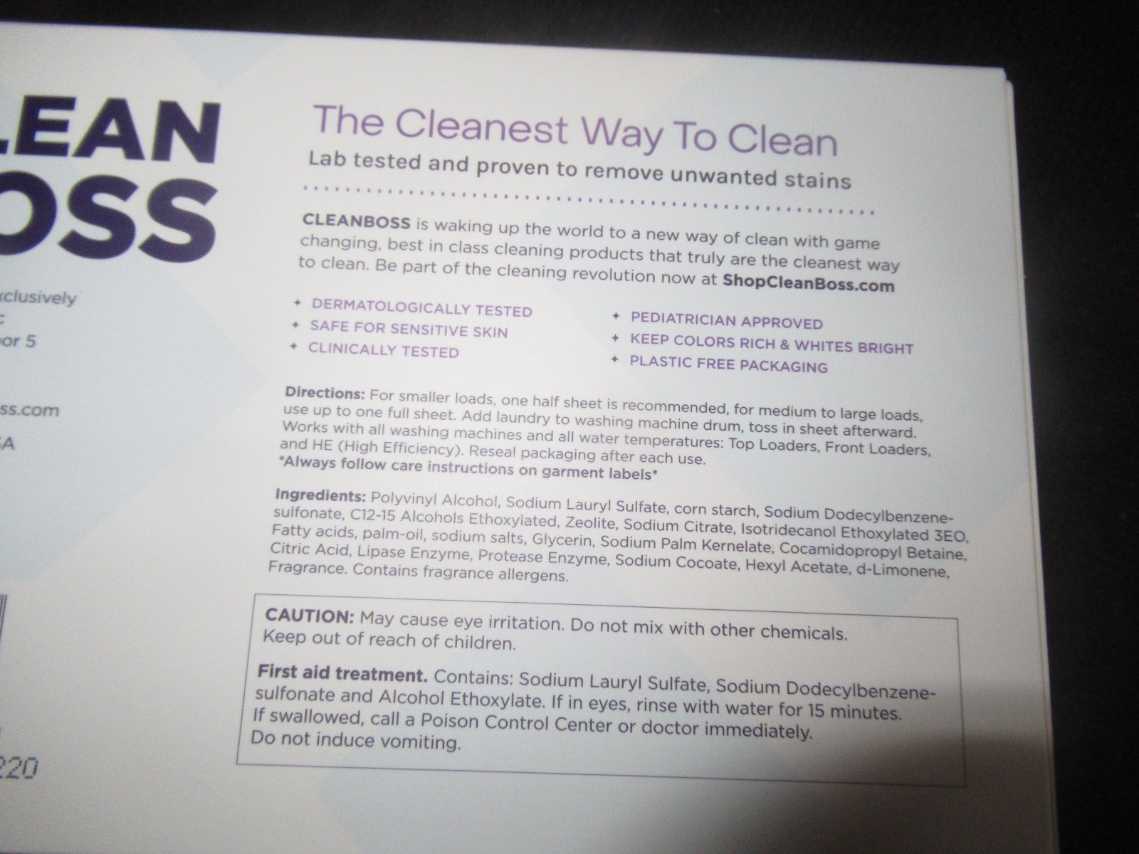 2-Boxes CLEANBOSS ECO-FRIENDLY Laundry Detergent Sheets 60 Loads EA. Lavender