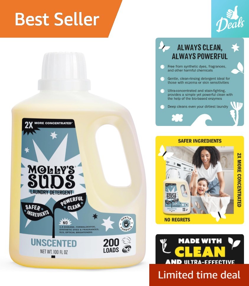 Eco-Friendly 100 Oz Liquid Laundry Soap – Effective Stain Removal for 200 Loads