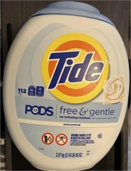 Tide Pods HE Compatible Laundry Detergent Pacs – Free & Gentle – 112ct: Dermatol