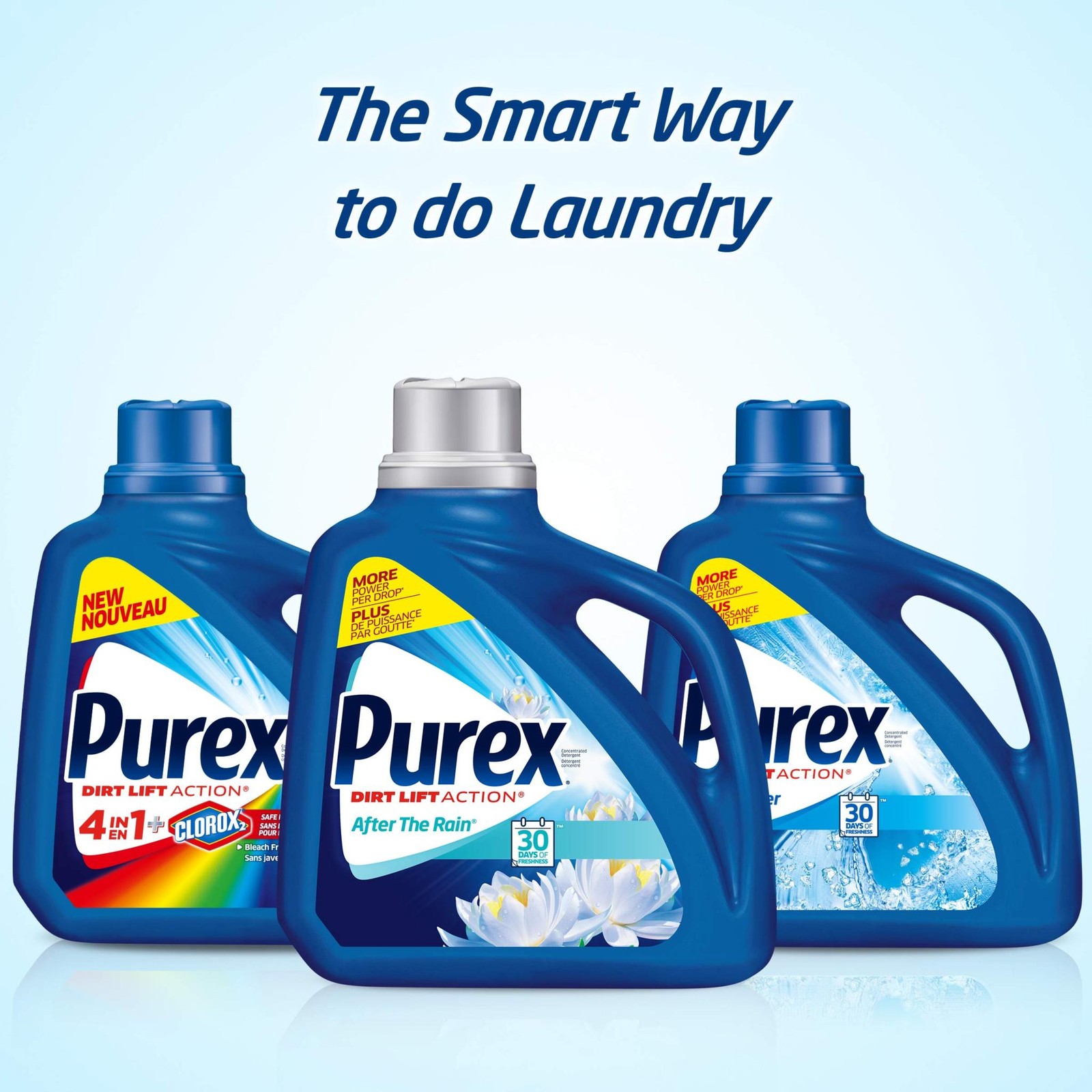 Purex 4-in-1 + OXI Laundry Detergent Pacs, Fresh Morning Burst, 22 Count