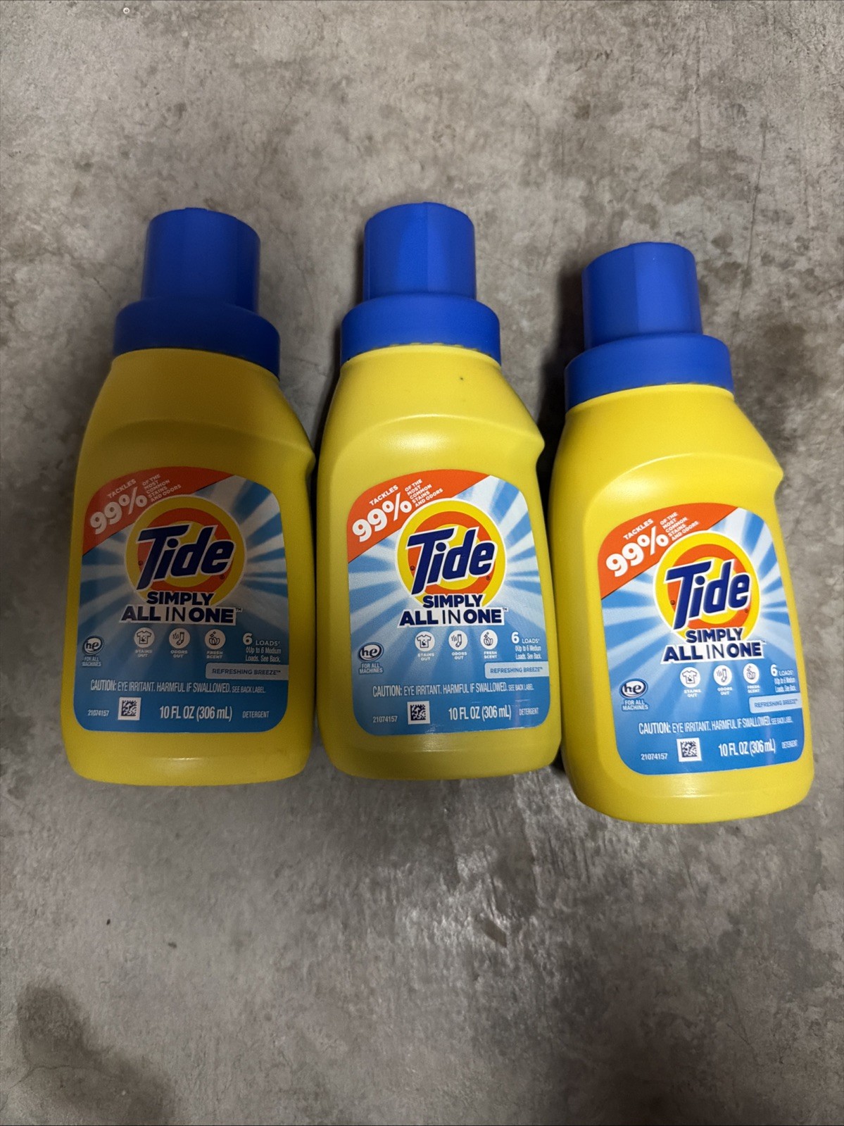 3 Pack Tide Simply Clean and Fresh Laundry Detergent Liquid, Refreshing Breez…