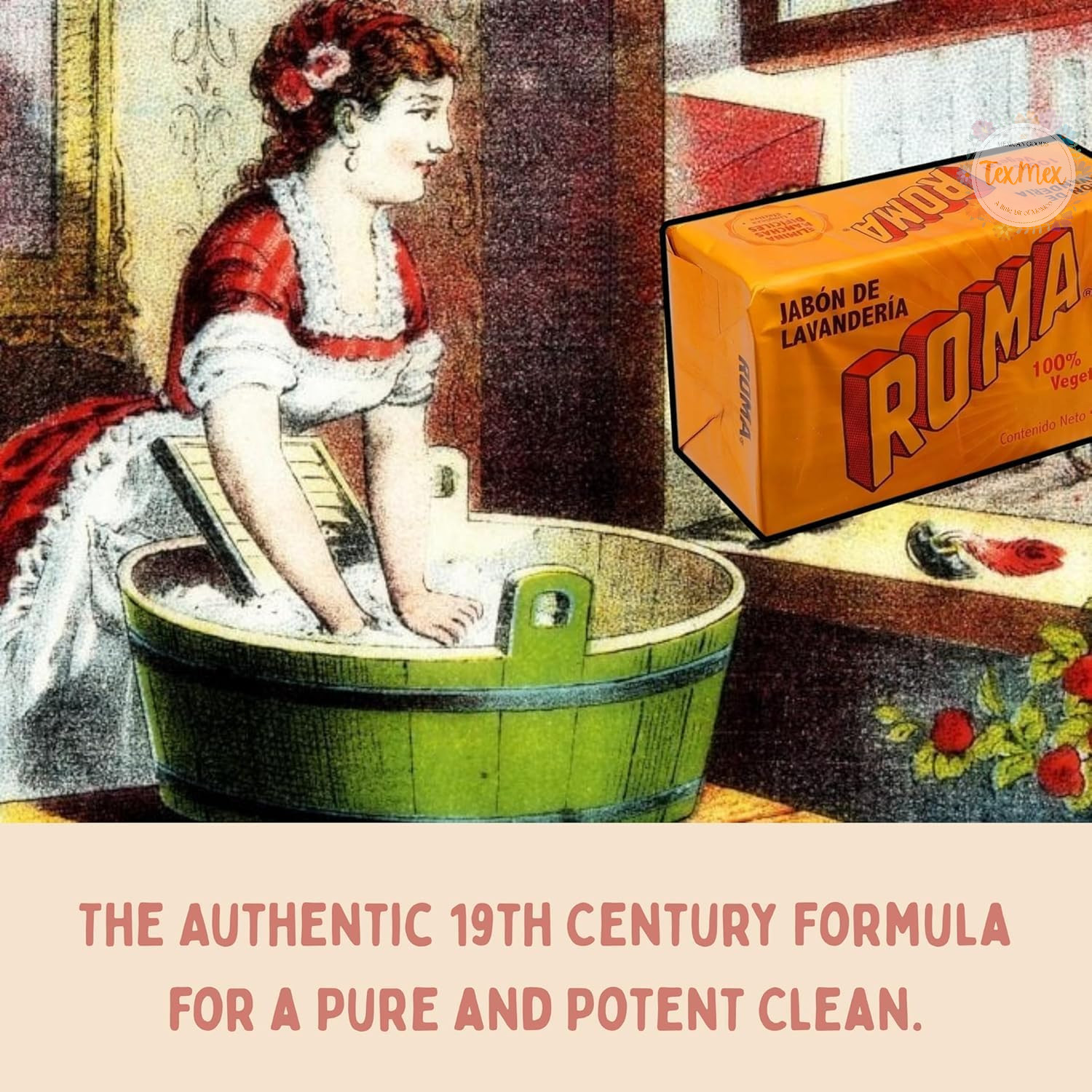 6 Pack ROMA Laundry Soap Bar – Stain Remover & Fabric Care (100% Mexican)