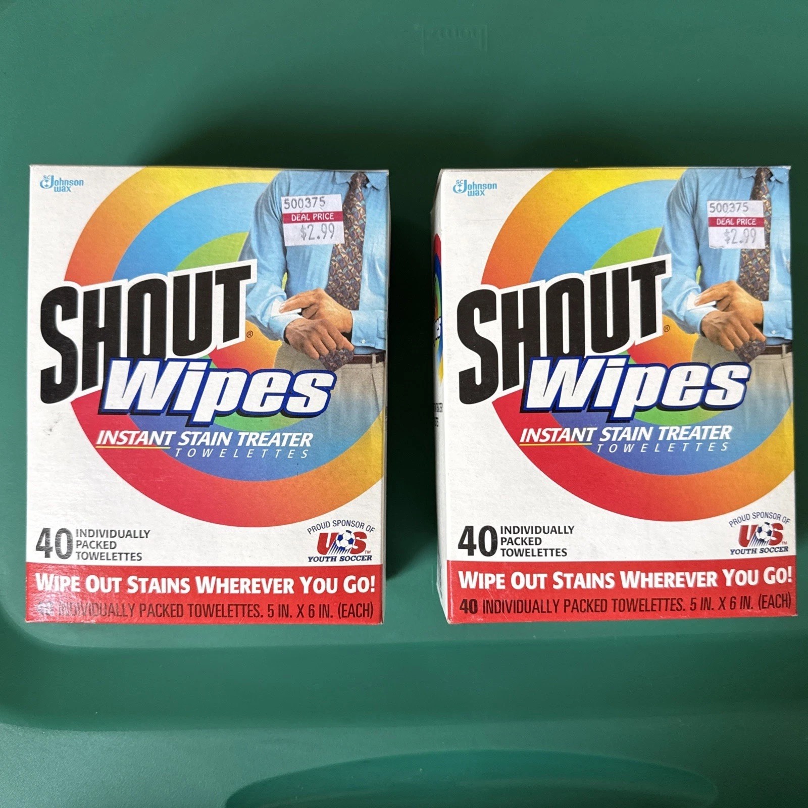 Vintage NOS 1997 Shout Wipes Instant Stain Remover , 80 Individual Packs