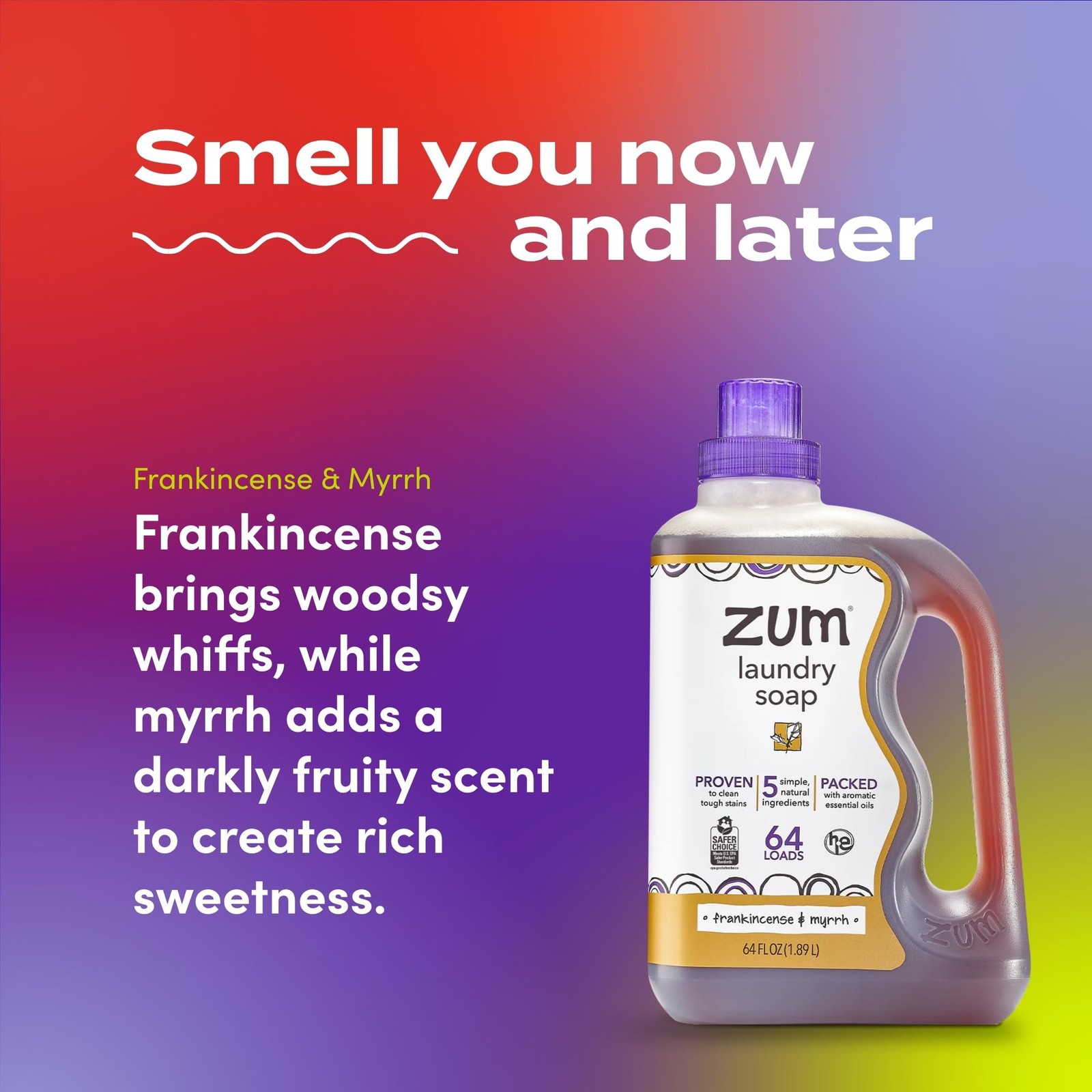 Zum Clean Laundry Soap Frankincense Myrrh,64 Fl Oz