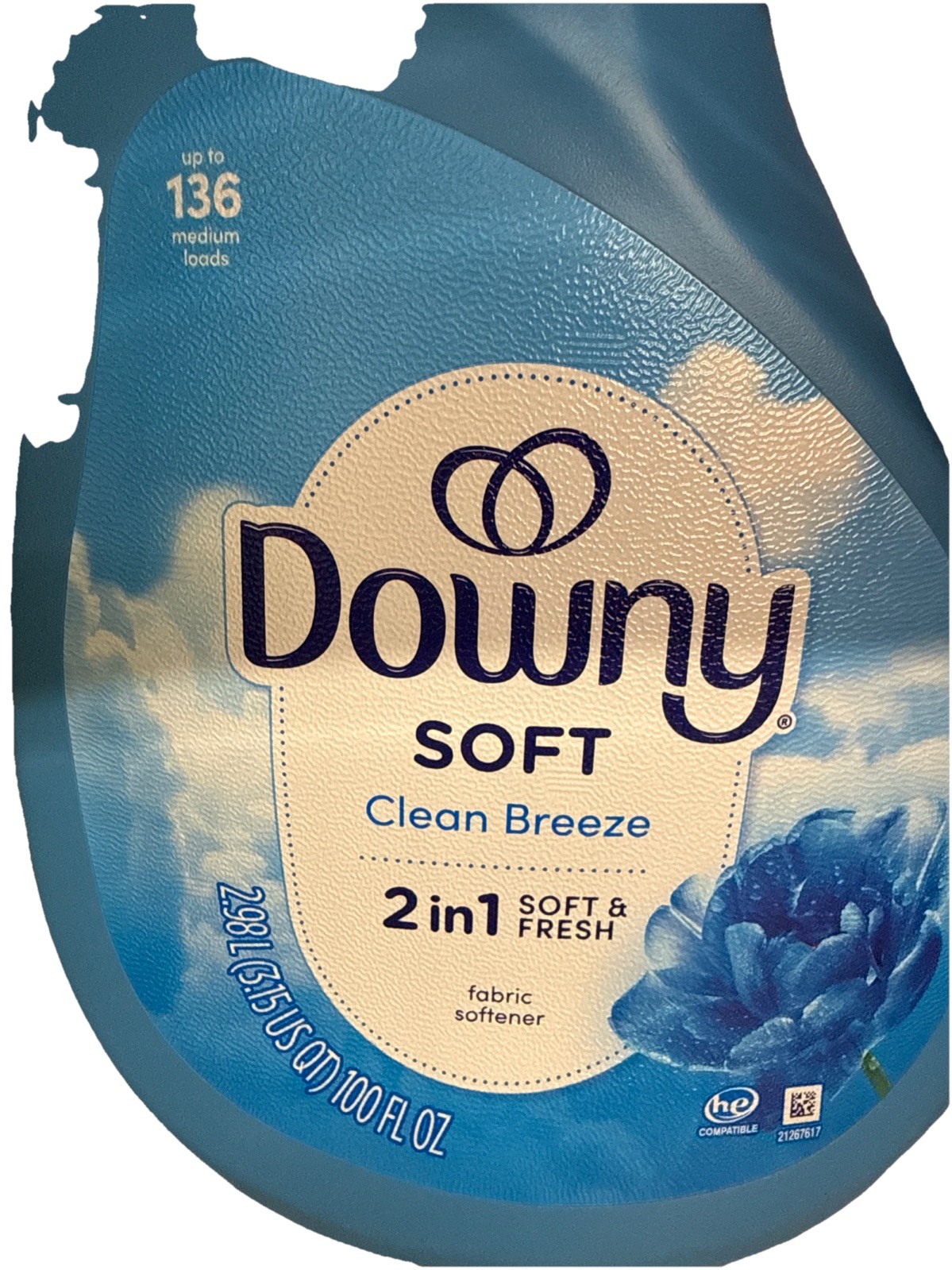 Downy Soft Clean Breeze 2 In 1 Soft & Fresh Fabric Softener Up To 136 Loads100oz