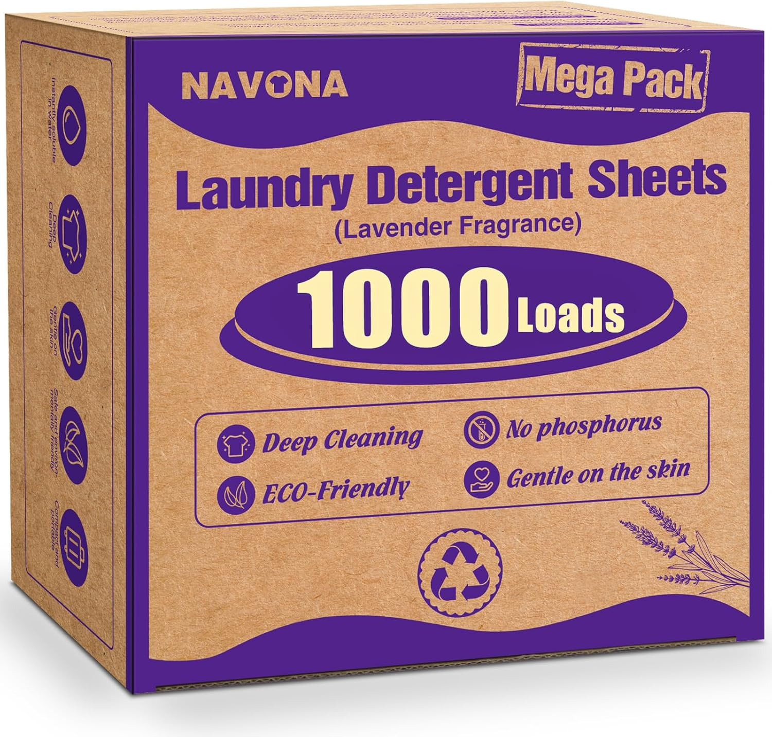 1000 Loads Mega Pack Laundry Detergent Sheets, Eco-Friendly Laundry Sheets, Powe