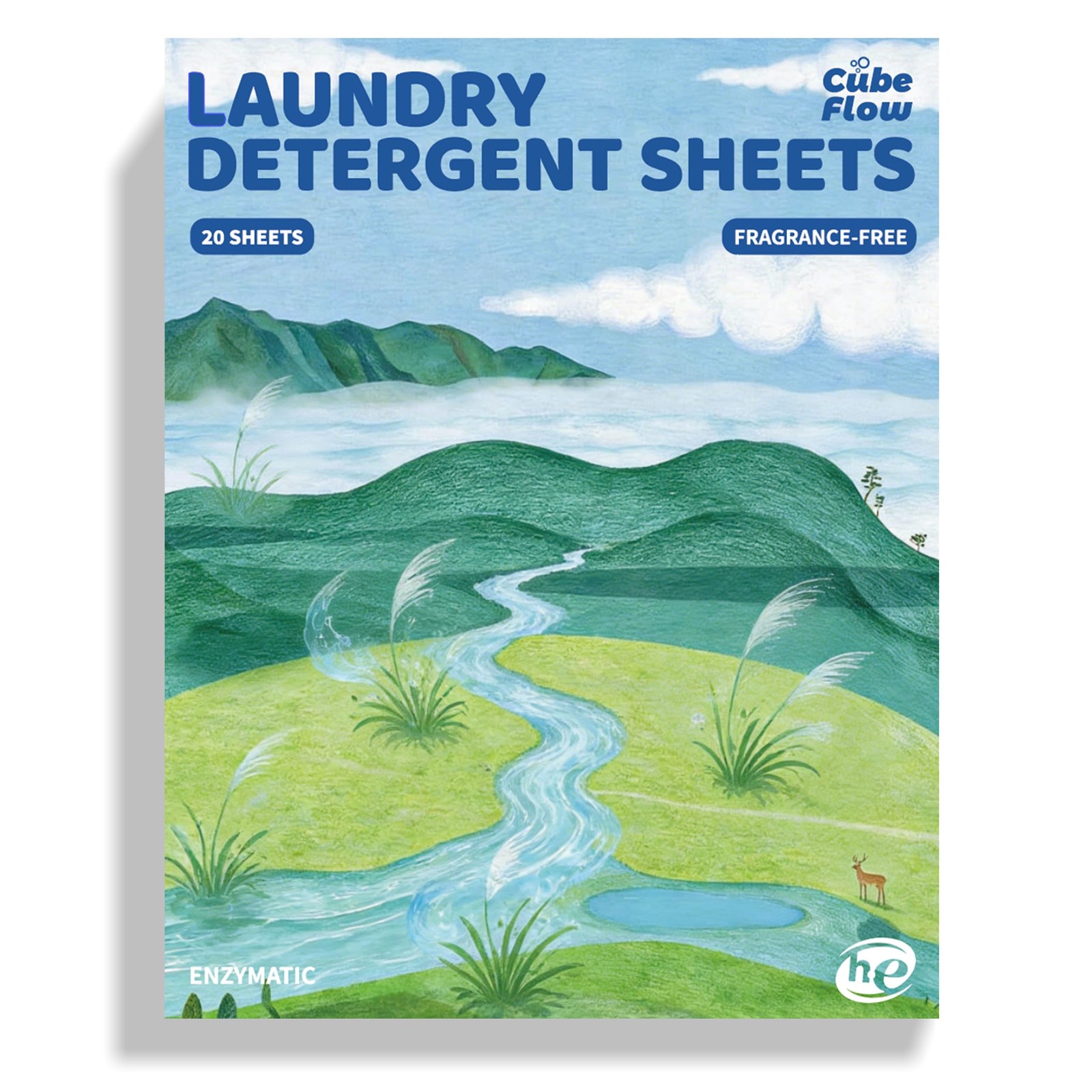 CUBEFLOW Fragrance-free Laundry Detergent Sheets 40 Loads