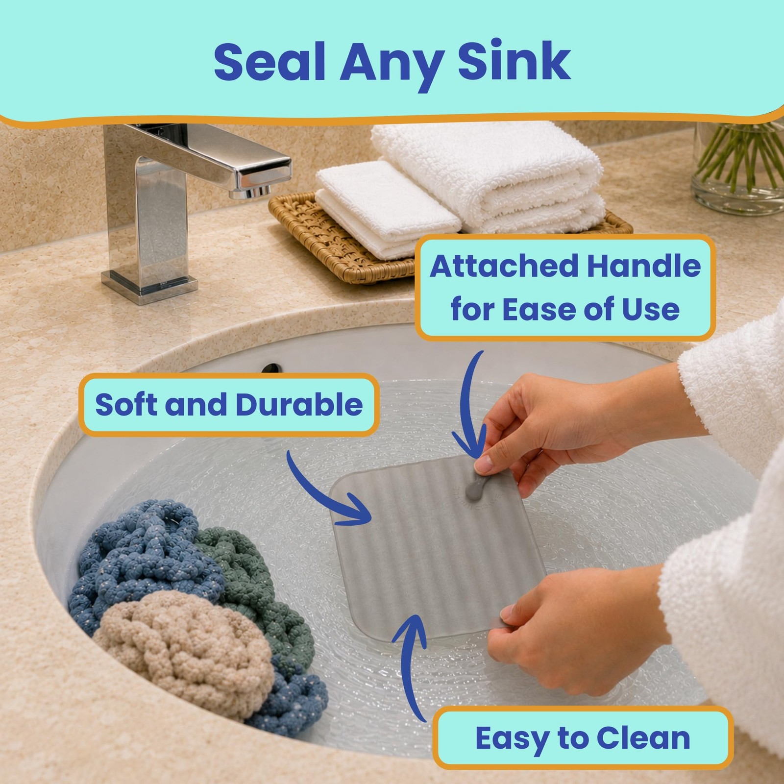 Travel Laundry Detergent Sheets with Universal Sink Stopper – 50-Count Travel…