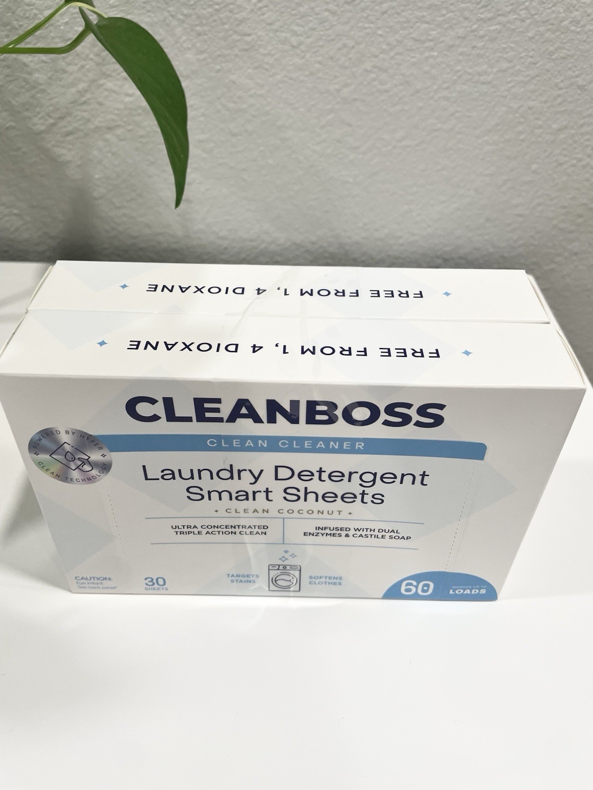 NIB 2~PACK CleanBoss Laundry Detergent Smart Sheets – 60 Sheets (120 loads) NEW!