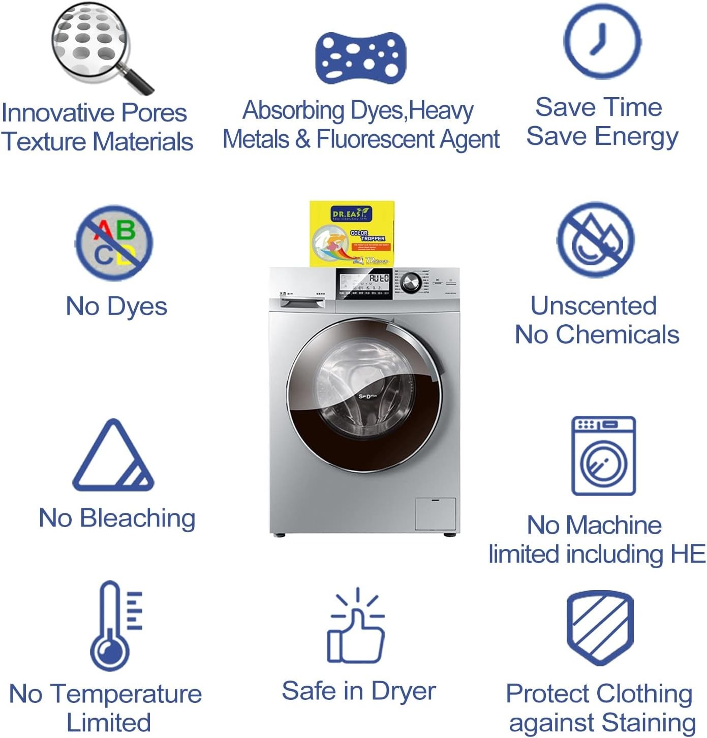 Unscented Color Catcher Sheets, 72 Count, Dye & Fluorescent Remover