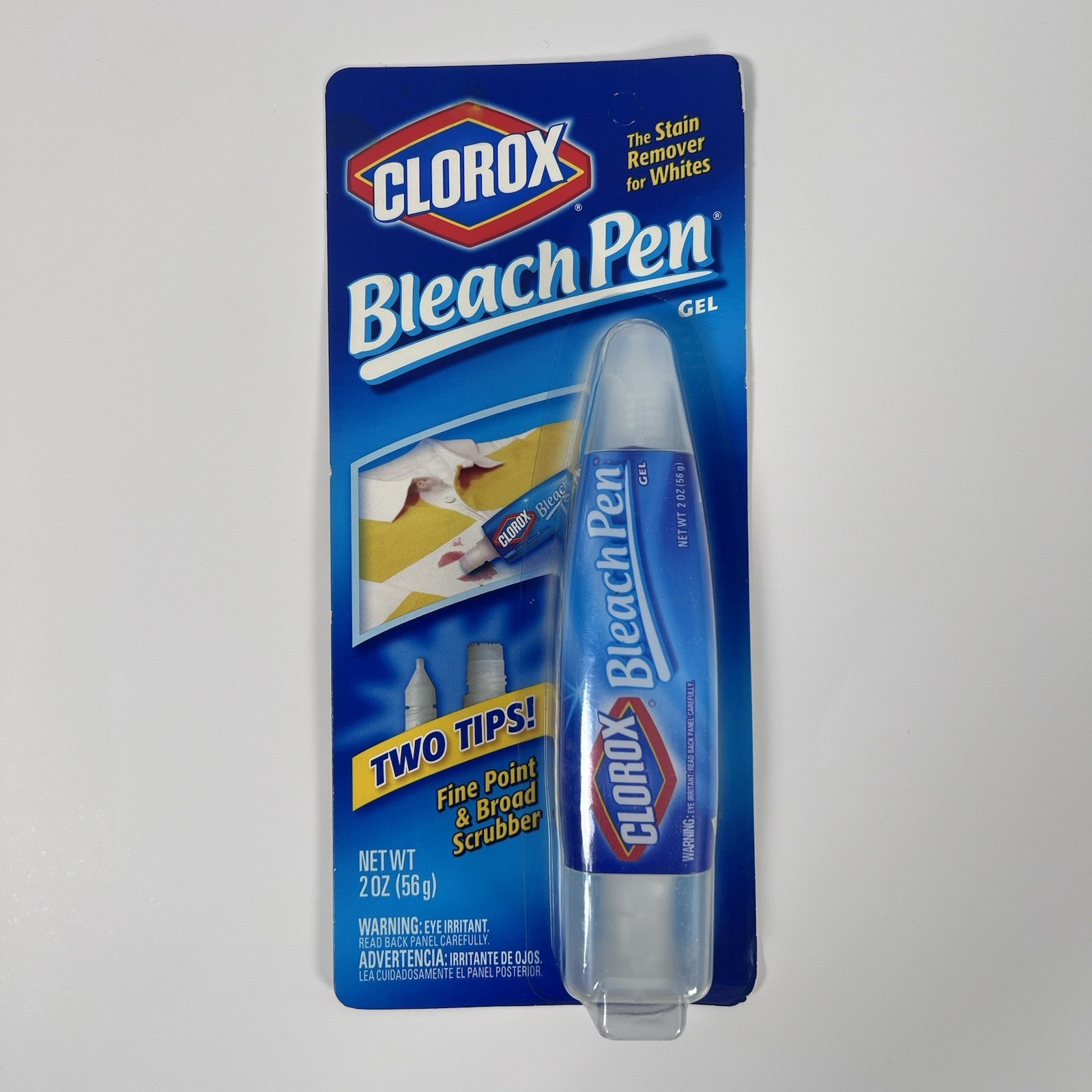 Clorox Bleach Pen Gel Stain Remover For Whites with Two Tips New