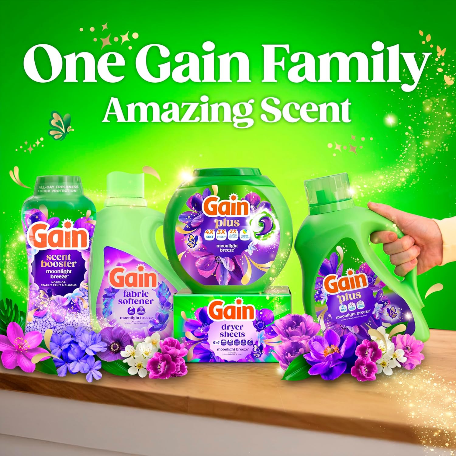 plus Liquid Laundry Detergent, Cleaner, Fresher, Now with Oxi, Moonlight Breeze