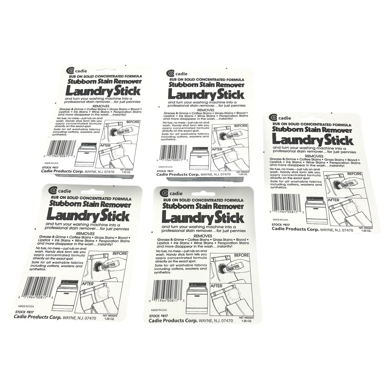 Cadie Stubborn Stain Remover Laundry Stick – 5 Pack!!!